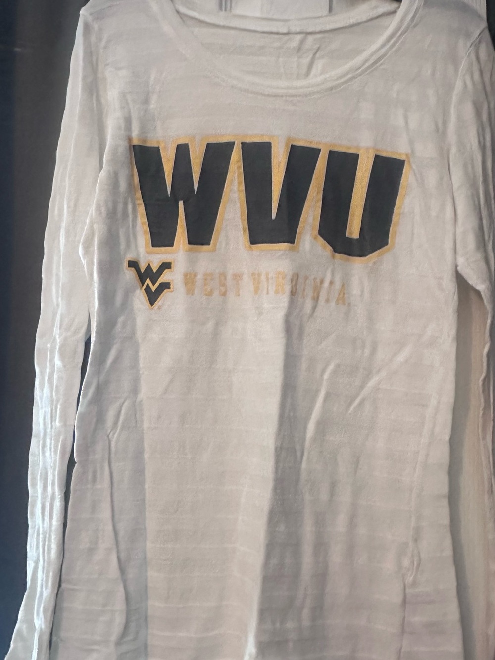 WVU West Virginia White Long Sleeve Tee Medium